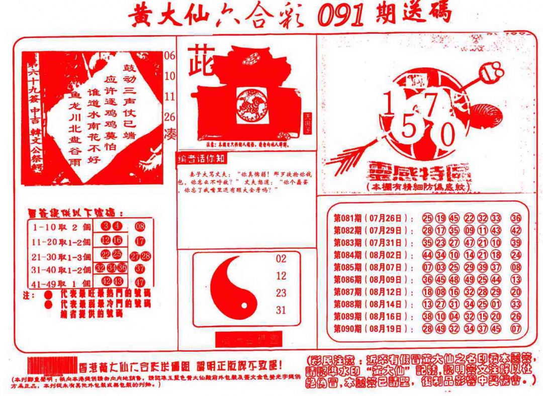 黄大仙玄机图
